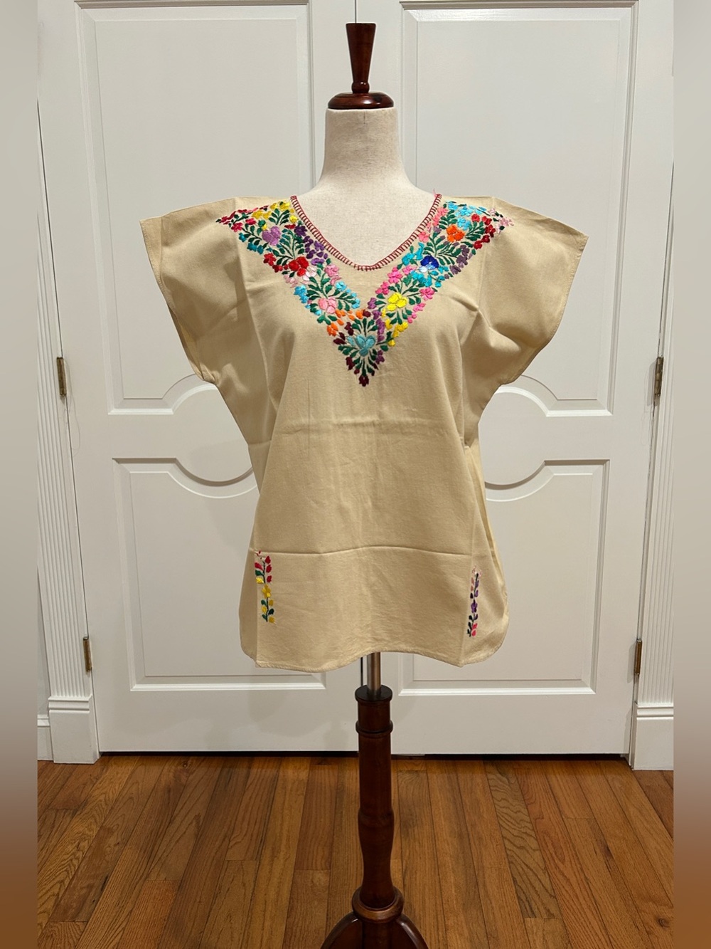 Hand Embroidered Artisan Top, Boho, Hippie, Hand Made. One of A Kind.